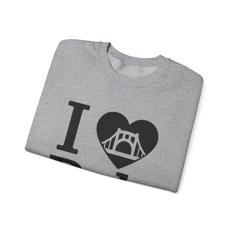 I Love PGH - Heavy Blend™ Crewneck Sweatshirt Sweatshirt - YinzerShop