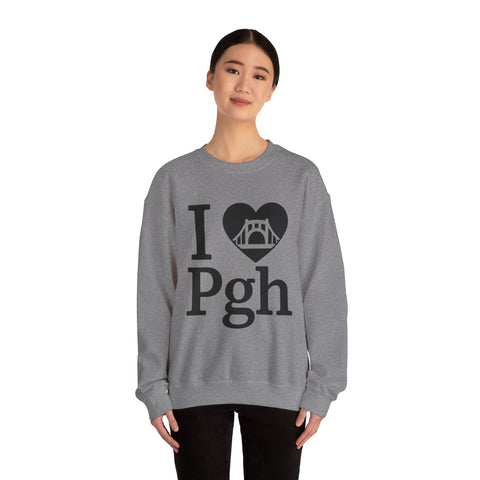 I Love PGH - Heavy Blend™ Crewneck Sweatshirt Sweatshirt - YinzerShop