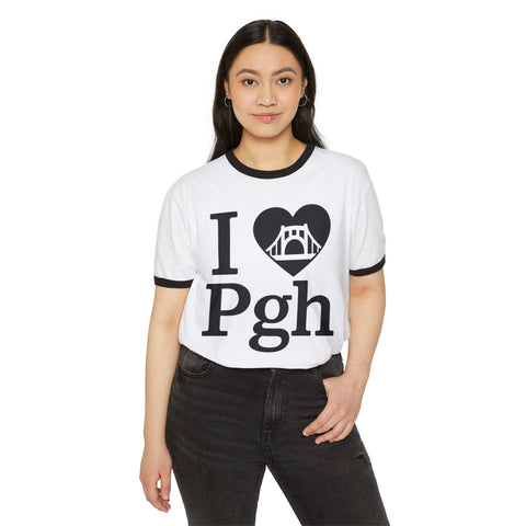 I Love PGH - Unisex Cotton Ringer T-Shirt T-Shirt - YinzerShop