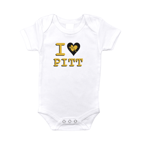 I LOVE PITT Pittsburgh Onesie Kids Baby Onesie Little Hometown 3-6 months  