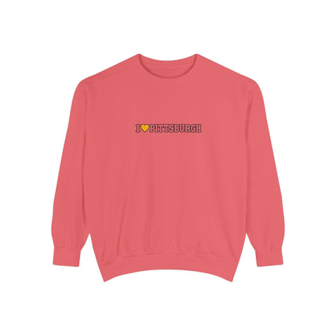 I Love Pittsburgh Heart Comfort Colors® 1566 Sweatshirt Sweatshirt - YinzerShop