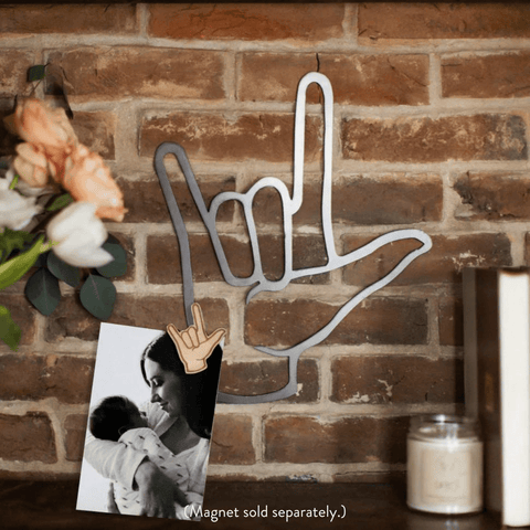 I Love You ASL Decor – Steel Wall Sign | Magnetic Photo Display, Eco Friendly Wall Art Wall Decor - YinzerShop