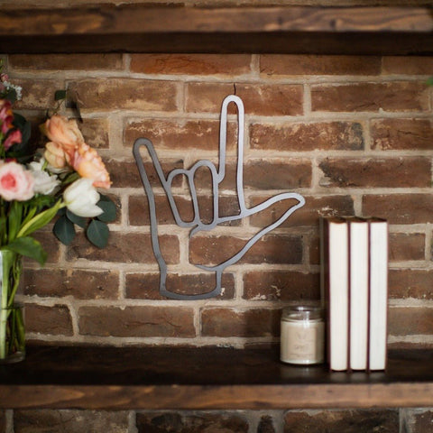 I Love You ASL Decor – Steel Wall Sign | Magnetic Photo Display, Eco Friendly Wall Art Wall Decor - YinzerShop