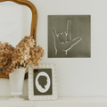I Love You ASL Sign - Recycled Steel Wall Art | Magnetic Photo Holder Decor Wall Decor - YinzerShop