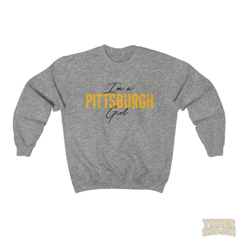 I'm a Pittsburgh Girl - Star Design - Unisex Heavy Blend™ Crewneck Sweatshirt Sweatshirt Printify L Sport Grey 
