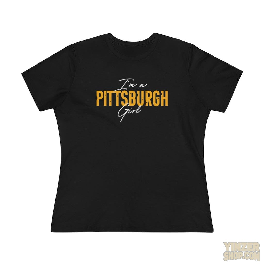I'm a Pittsburgh Girl - Star Design - Women's Premium Tee T-Shirt Printify Black L 