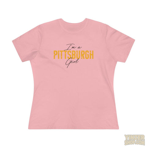 I'm a Pittsburgh Girl - Star Design - Women's Premium Tee T-Shirt Printify Pink S 