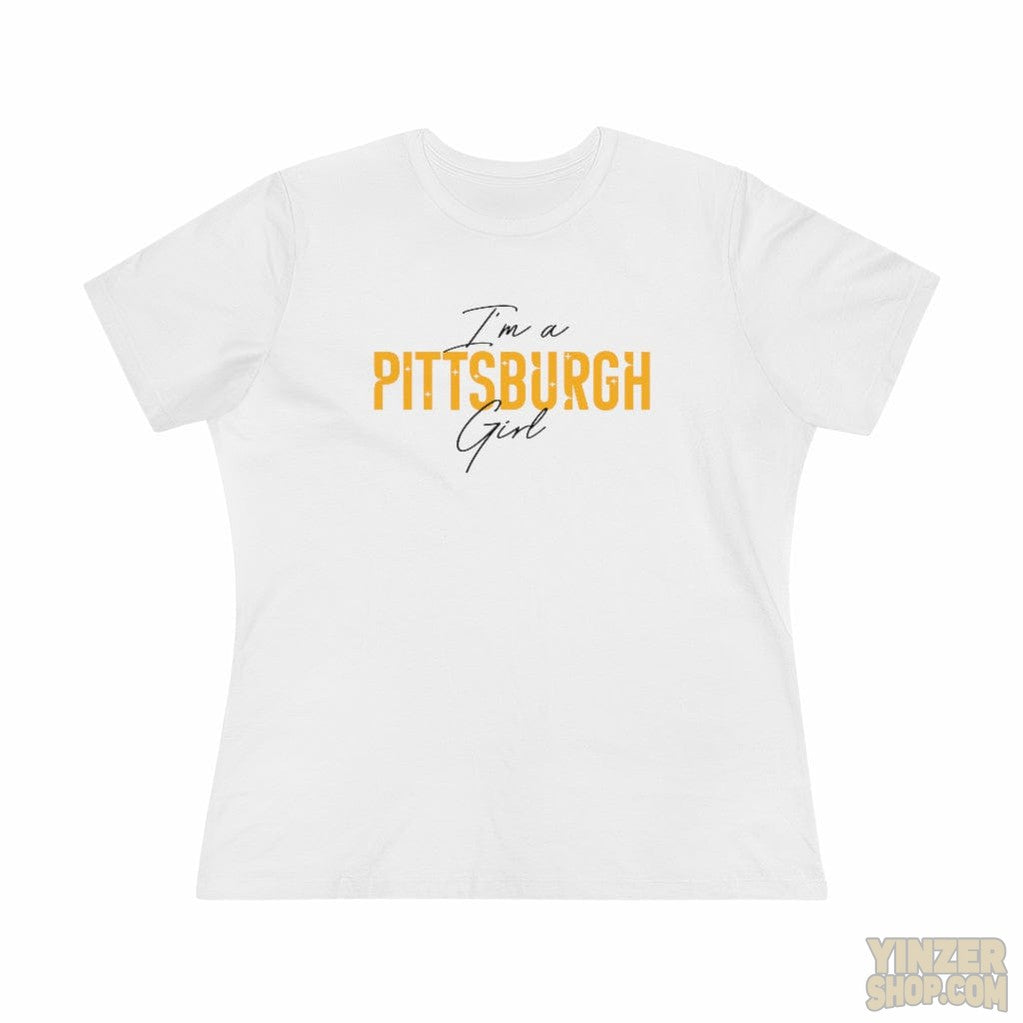 I'm a Pittsburgh Girl - Star Design - Women's Premium Tee T-Shirt Printify White S 