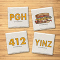 Yinz From the 'Burgh? Variety Pack - Ceramic Drink Coasters - 4 Pack Coasters The Doodle Line