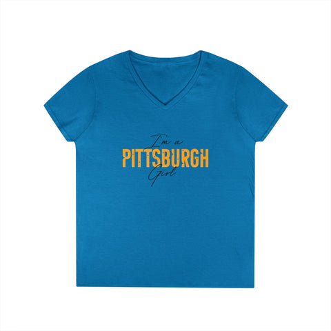 I'm a Pittsburgh Girl - Ladies' V-Neck T-Shirt V-Neck T-Shirt - YinzerShop