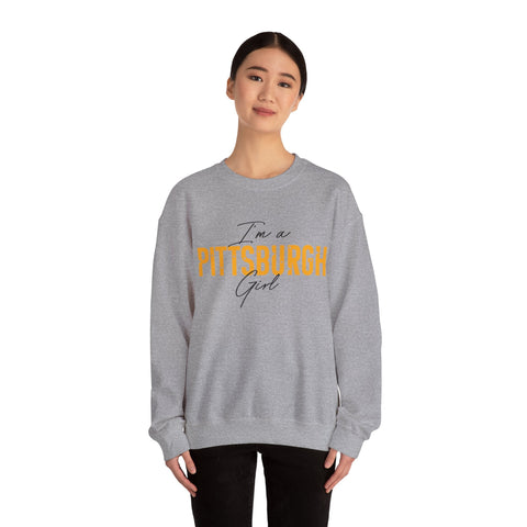 I'm a Pittsburgh Girl - Star Design - Unisex Heavy Blend™ Crewneck Sweatshirt Sweatshirt - YinzerShop