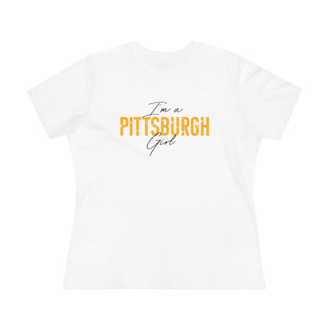 I'm a Pittsburgh Girl - Star Design - Women's Premium Tee T-Shirt - YinzerShop
