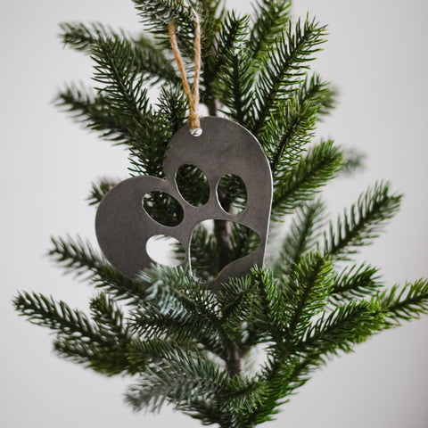 Heart with Paw Print Ornament