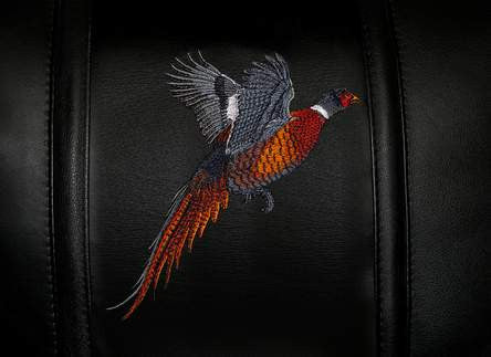 Relax Home Theater Recliner with Pheasant Flushing Logo