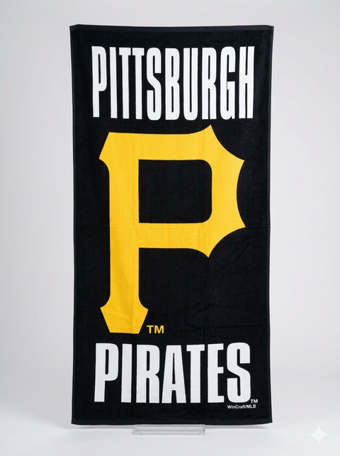 Pittsburgh Pirates Beach or Bath Towel – 30" x 60" Officially Licensed MLB Cotton Towel