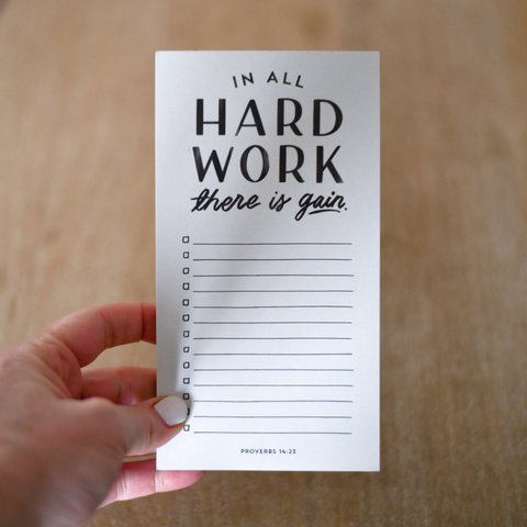 'In All Hard Work There is Gain' Notepad
