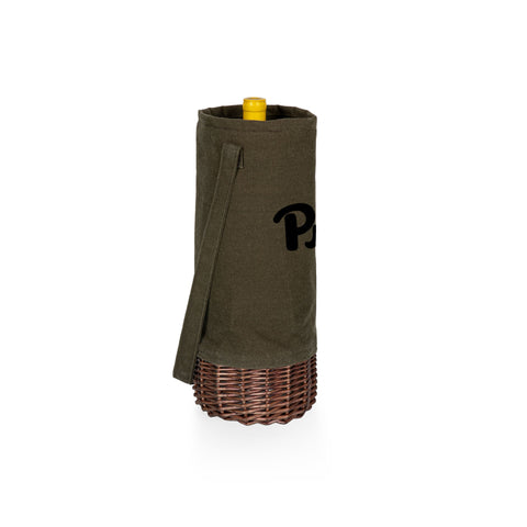 Insulated Wine Tote – Pittsburgh Panthers Canvas & Willow Wine Bottle Basket Licensed - YinzerShop