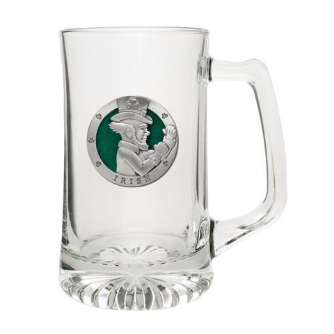 Irish Fighter Glass Pewter Stein – 15oz Handcrafted Barware Gift, Made in USA Super Stein - YinzerShop