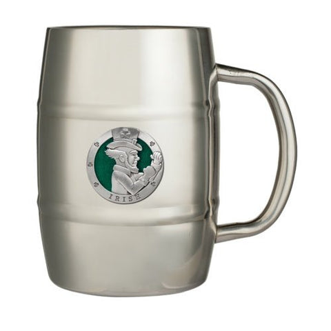 Irish Fighter Keg Mug – Stainless Steel Mug With Fine Pewter Casting, 16 Ounce Keg Mug - YinzerShop