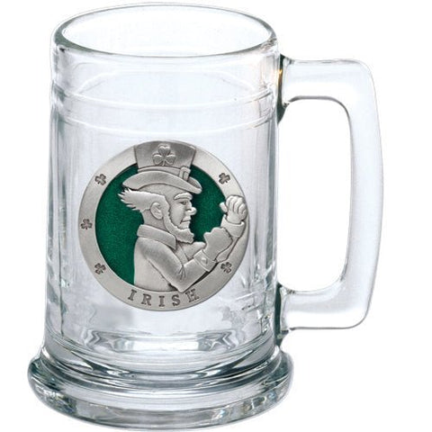 Irish Fighter Stein - Handcrafted Pewter Beer Stein | 15 Ounce Glass Mug Stein - YinzerShop