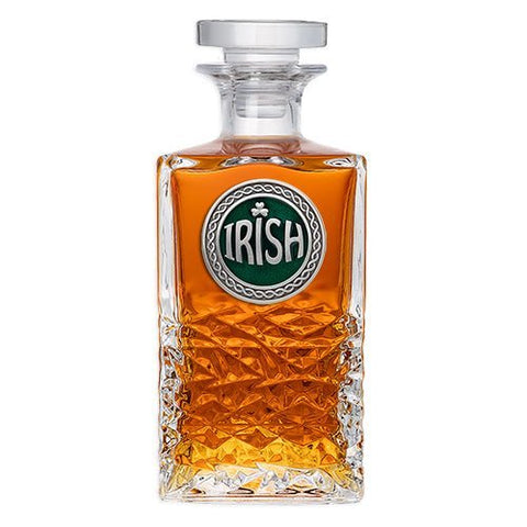 Irish Heritage Decanter – 25 Ounce Glass Decanter with Pewter Casting Design Decanter - YinzerShop