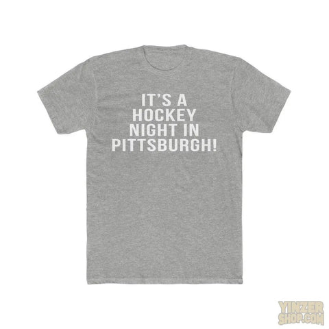 It's A Hockey Night - T-Shirt T-Shirt Printify Heather Grey S 