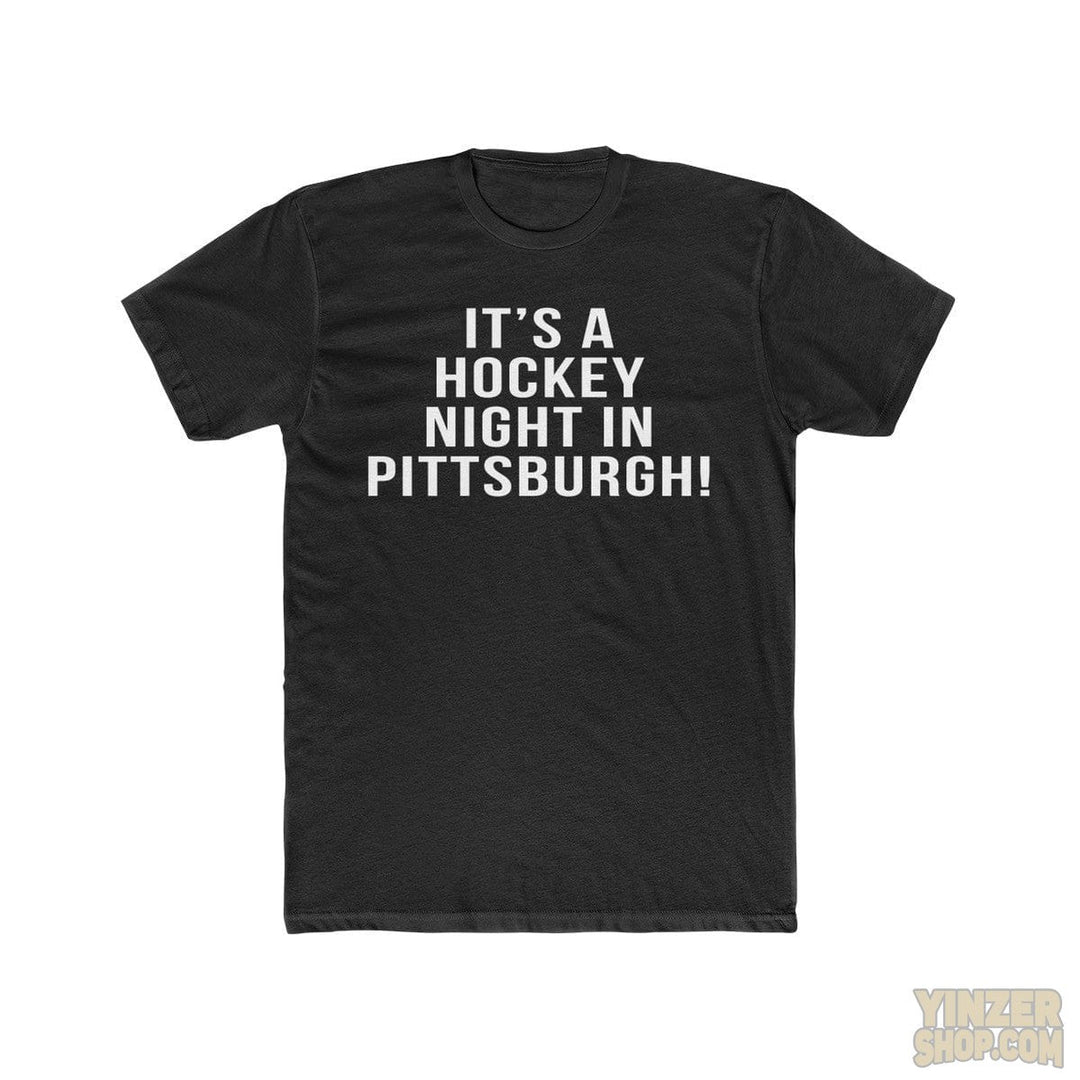 It's A Hockey Night - T-Shirt T-Shirt Printify Solid Black S 