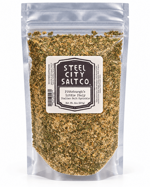 Italian Salt Sprinkle | Pittsburgh’s Little Italy Gourmet Salt Blend with Garlic & Herbs - YinzerShop