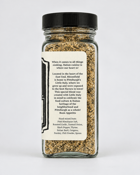 Italian Salt Sprinkle | Pittsburgh’s Little Italy Gourmet Salt Blend with Garlic & Herbs - YinzerShop