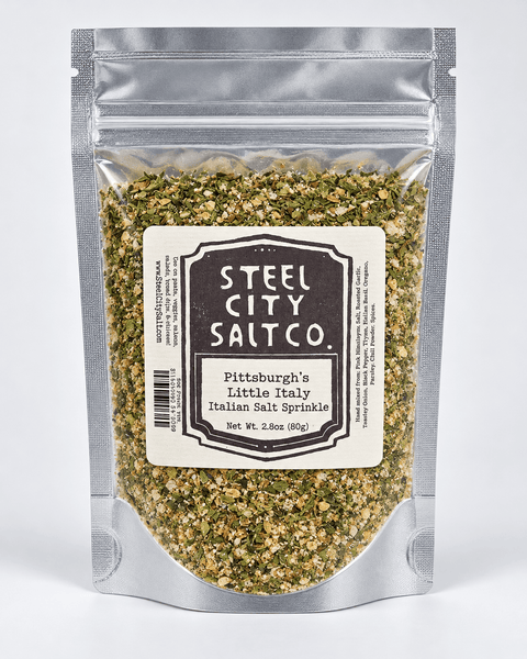 Italian Salt Sprinkle | Pittsburgh’s Little Italy Gourmet Salt Blend with Garlic & Herbs - YinzerShop