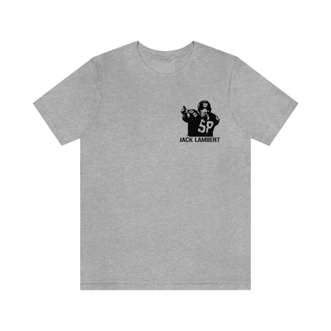 Jack Lambert Legend T-Shirt - Back-Printed Graphic Tee T-Shirt Printify Athletic Heather S 