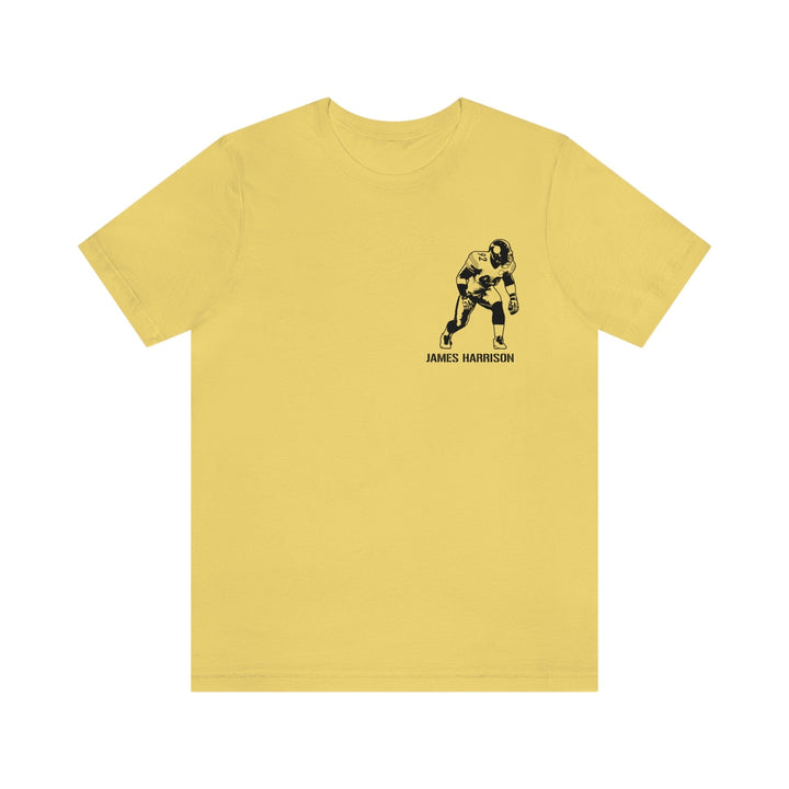 James Harrison Legend T-Shirt - Back-Printed Graphic Tee T-Shirt Printify Yellow S 