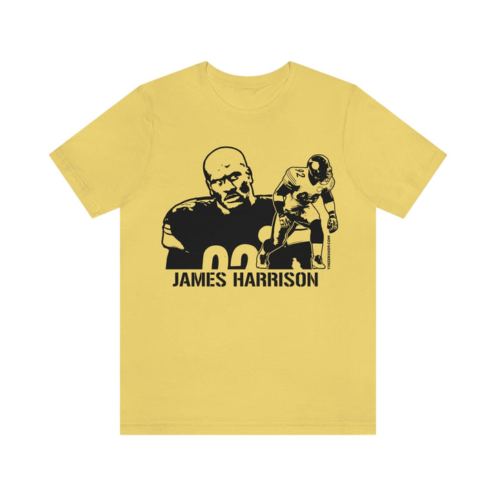 James Harrison Legend T-Shirt Short Sleeve Tee T-Shirt Printify Yellow S 