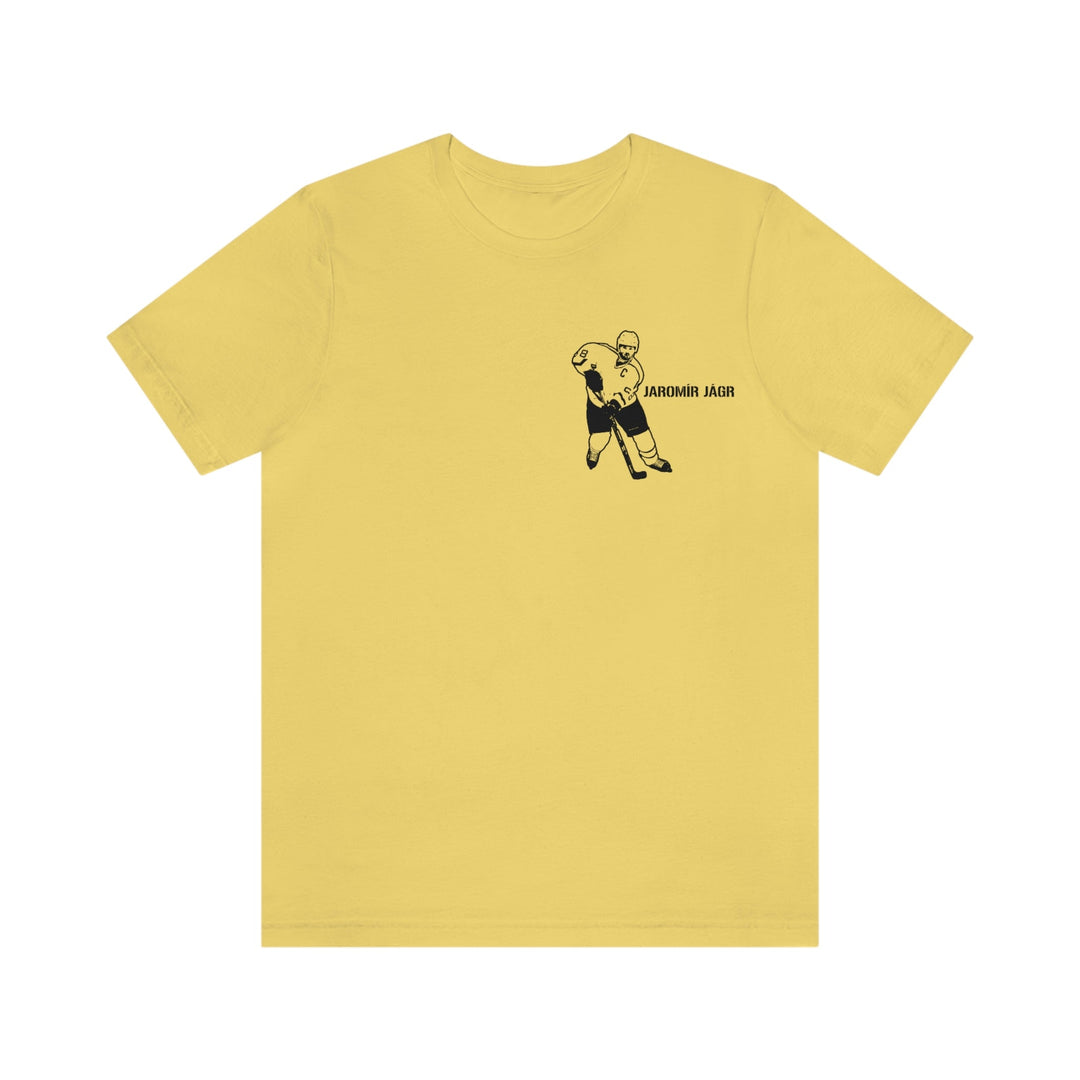 Jaromír Jágr Legend T-Shirt - Back-Printed Graphic Tee T-Shirt Printify Yellow S 