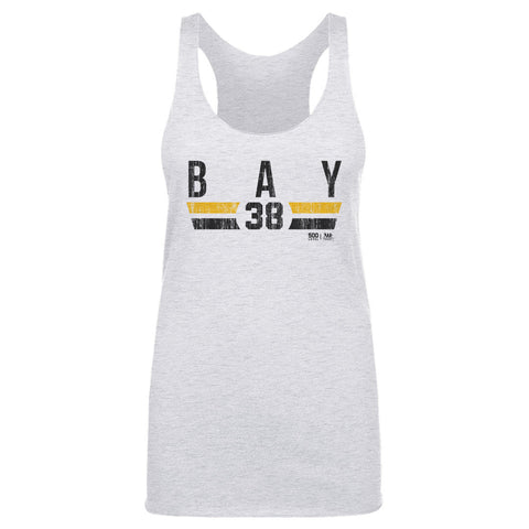 Jason Bay Pittsburgh Font Slim Fit Tri Color Tank Top – Lightweight, Machine Washable Tee Women's Tank Top - YinzerShop
