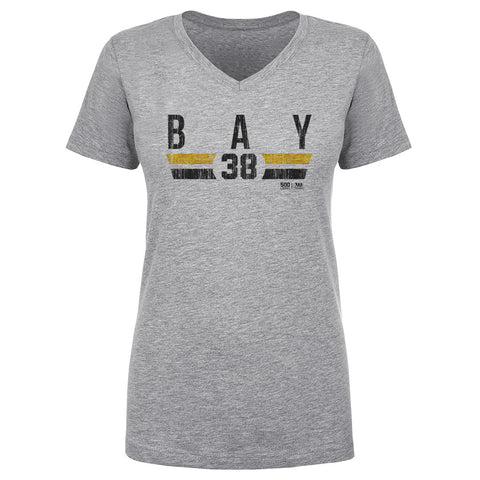 Jason Bay T-Shirt – Pittsburgh V-Neck Tee | Lightweight Cotton Short Sleeve Women's V-Neck T-Shirt - YinzerShop