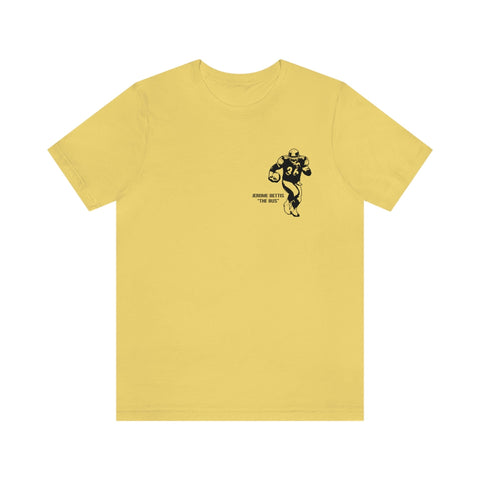 Jerome Bettis Legend T-Shirt - Back-Printed Graphic Tee T-Shirt Printify Yellow S 