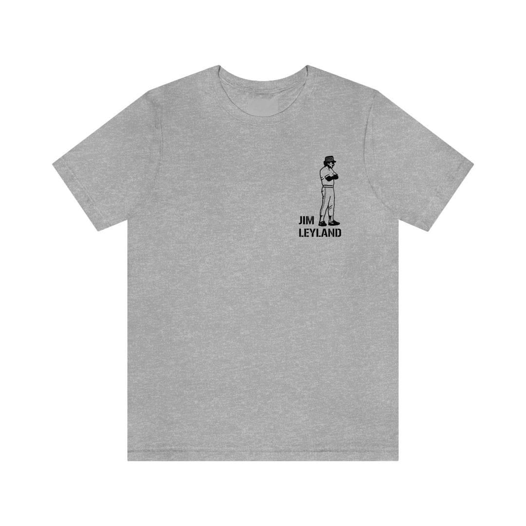 Jim Leyland Legend T-Shirt - Back-Printed Graphic Tee T-Shirt Printify Athletic Heather S 