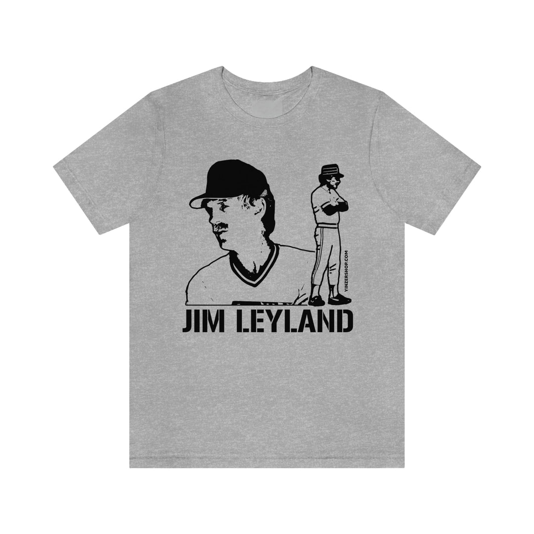 Jim Leyland Legend T-Shirt Short Sleeve Tee T-Shirt Printify Athletic Heather S 