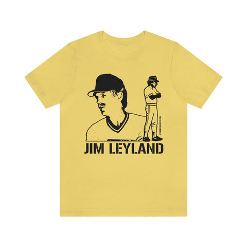 Jim Leyland Legend T-Shirt Short Sleeve Tee T-Shirt Printify Yellow S 