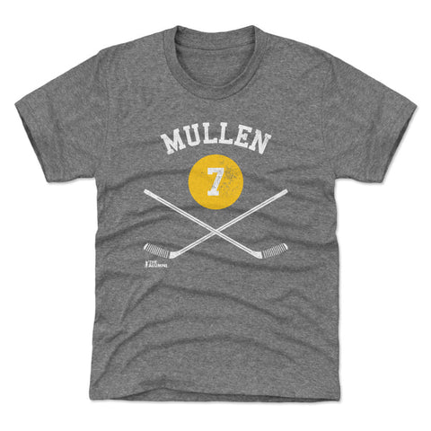 Joe Mullen Pittsburgh T-Shirt - Kids Crewneck Tri-Color Short Sleeve Tee Kids T-Shirt - YinzerShop