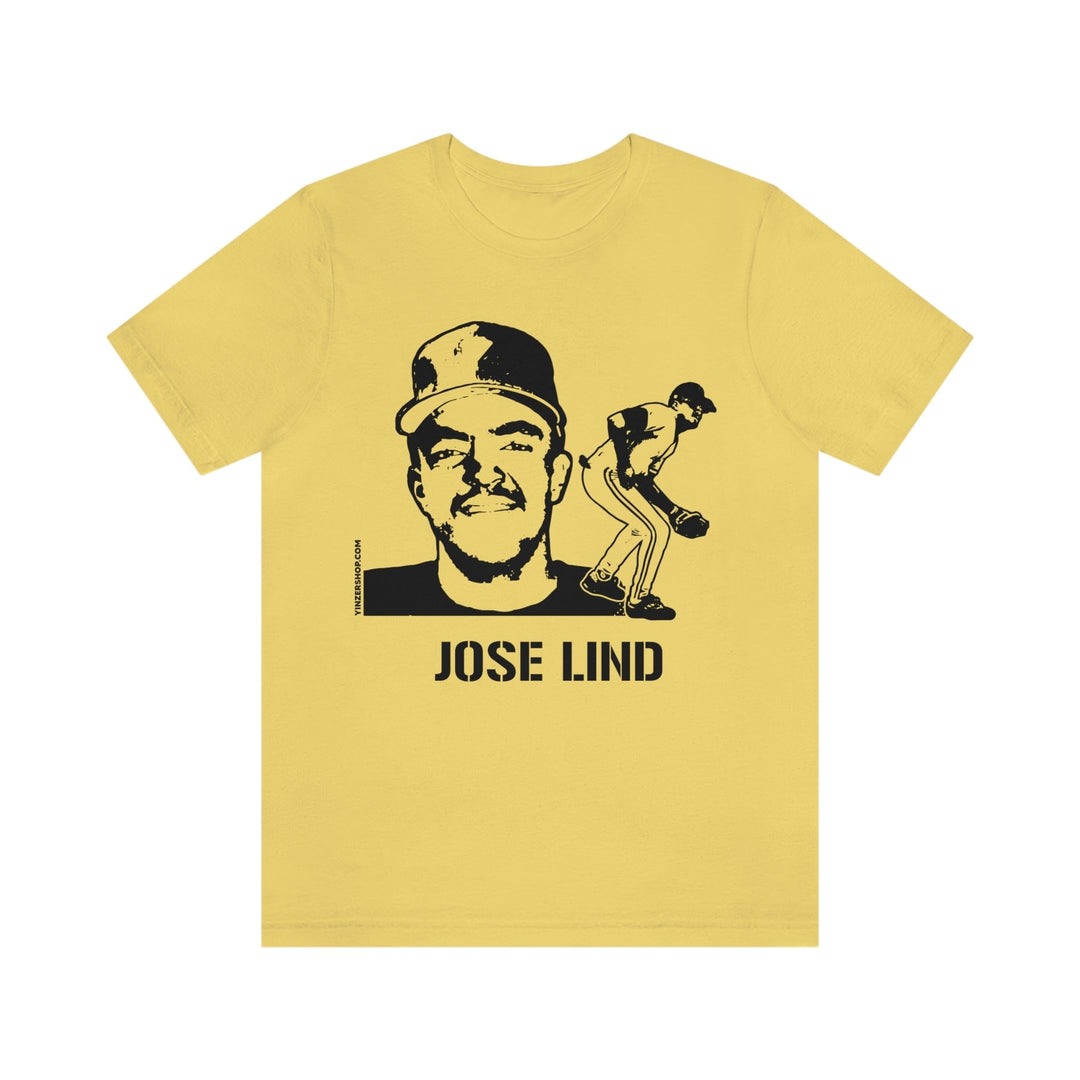 Jose Lind Legend T-Shirt Short Sleeve Tee T-Shirt Printify Yellow S 