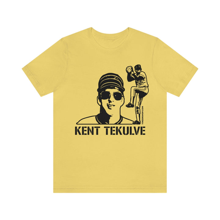 Kent Tekulve Legend T-Shirt Short Sleeve Tee T-Shirt Printify Yellow S 