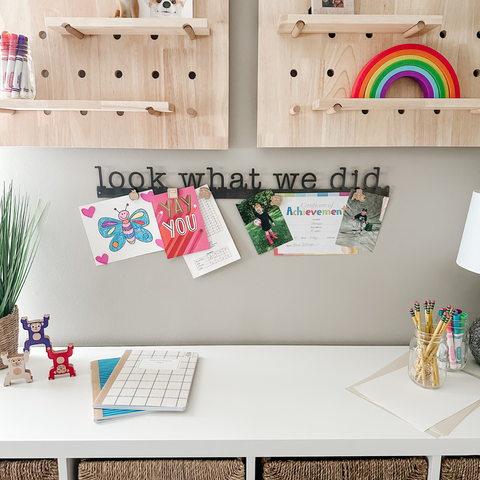 'Look What We Did' Magnetic Bar (typewriter font)