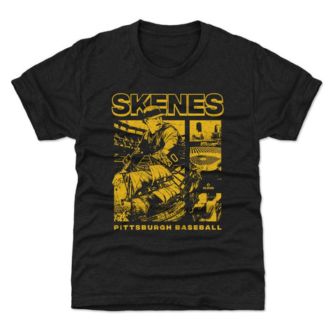 Kids Crewneck T-Shirt Featuring Paul Skenes Pittsburgh Mono | Digital Print, Regular Fit Kids T-Shirt - YinzerShop