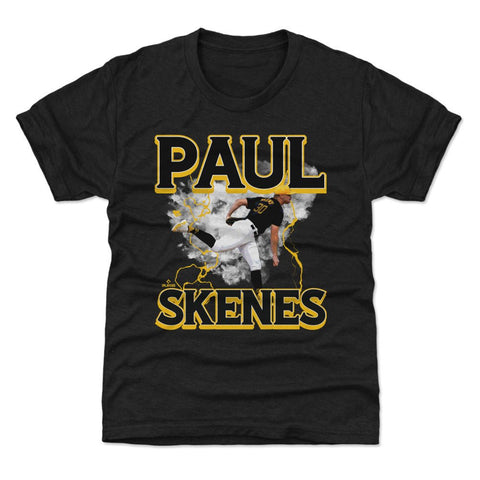 Kids Crewneck T-Shirt - Paul Skenes Pittsburgh Lightning Youth Short Sleeve Tee Kids T-Shirt - YinzerShop