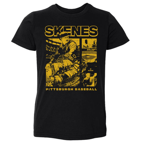 Kids Crewneck T-Shirt Paul Skenes Pittsburgh Mono - Lightweight Cotton Tee Kids Toddler T-Shirt - YinzerShop