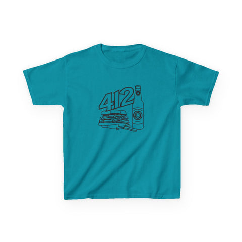 Kids Graphic T-Shirt – 412 Icon Crew Neck Tee With Soft Cotton Fabric Kids Apparel - YinzerShop