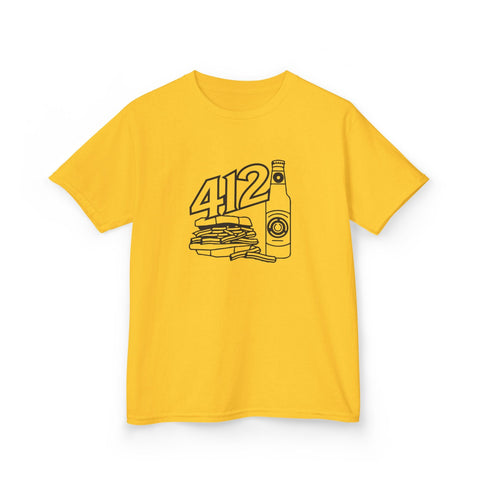 Kids Graphic T-Shirt – 412 Icon Crew Neck Tee With Soft Cotton Fabric Kids Apparel - YinzerShop