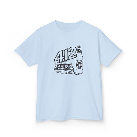 Kids Graphic T-Shirt – 412 Icon Crew Neck Tee With Soft Cotton Fabric Kids Apparel - YinzerShop